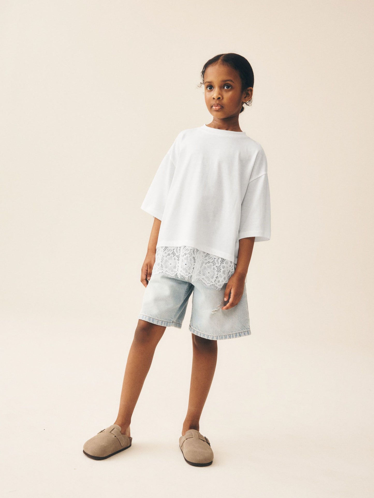 Dsiney Kidz - White Lace Hem T-Shirt (3-16yrs) image 2