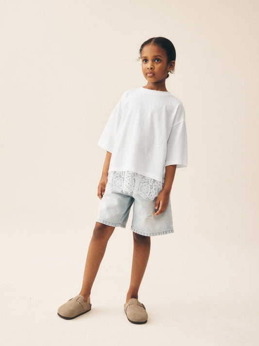 Dsiney Kidz - White Lace Hem T-Shirt (3-16yrs) image 2