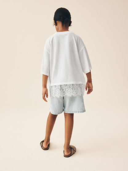 Dsiney Kidz - White Lace Hem T-Shirt (3-16yrs) image 3