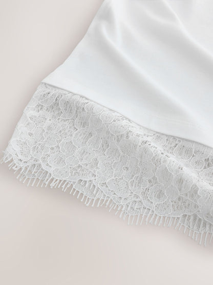 Dsiney Kidz - White Lace Hem T-Shirt (3-16yrs) image 6