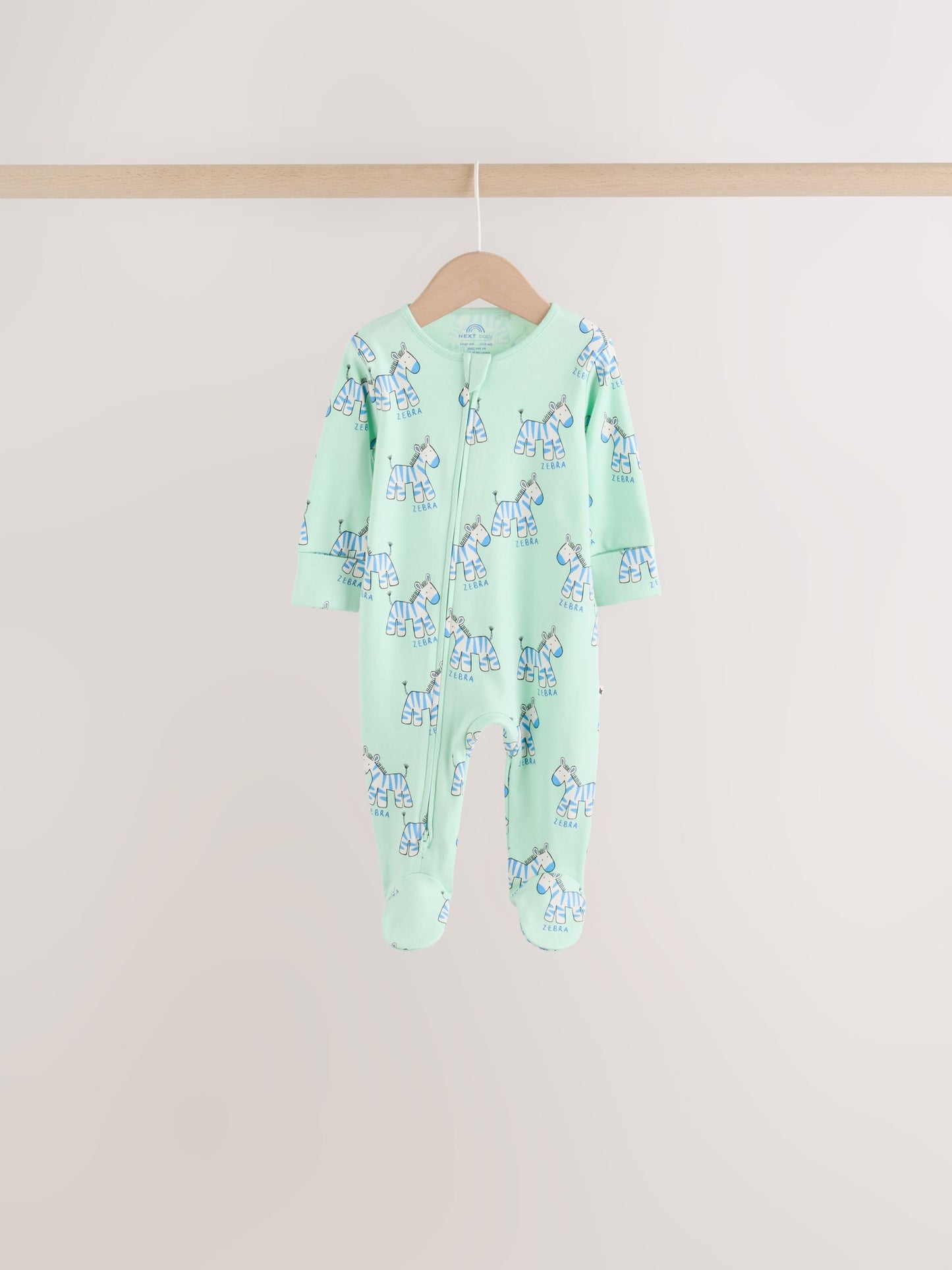 Blue Animal Two Way Zip Baby Sleepsuits 5 Pack (0-2yrs) image 3