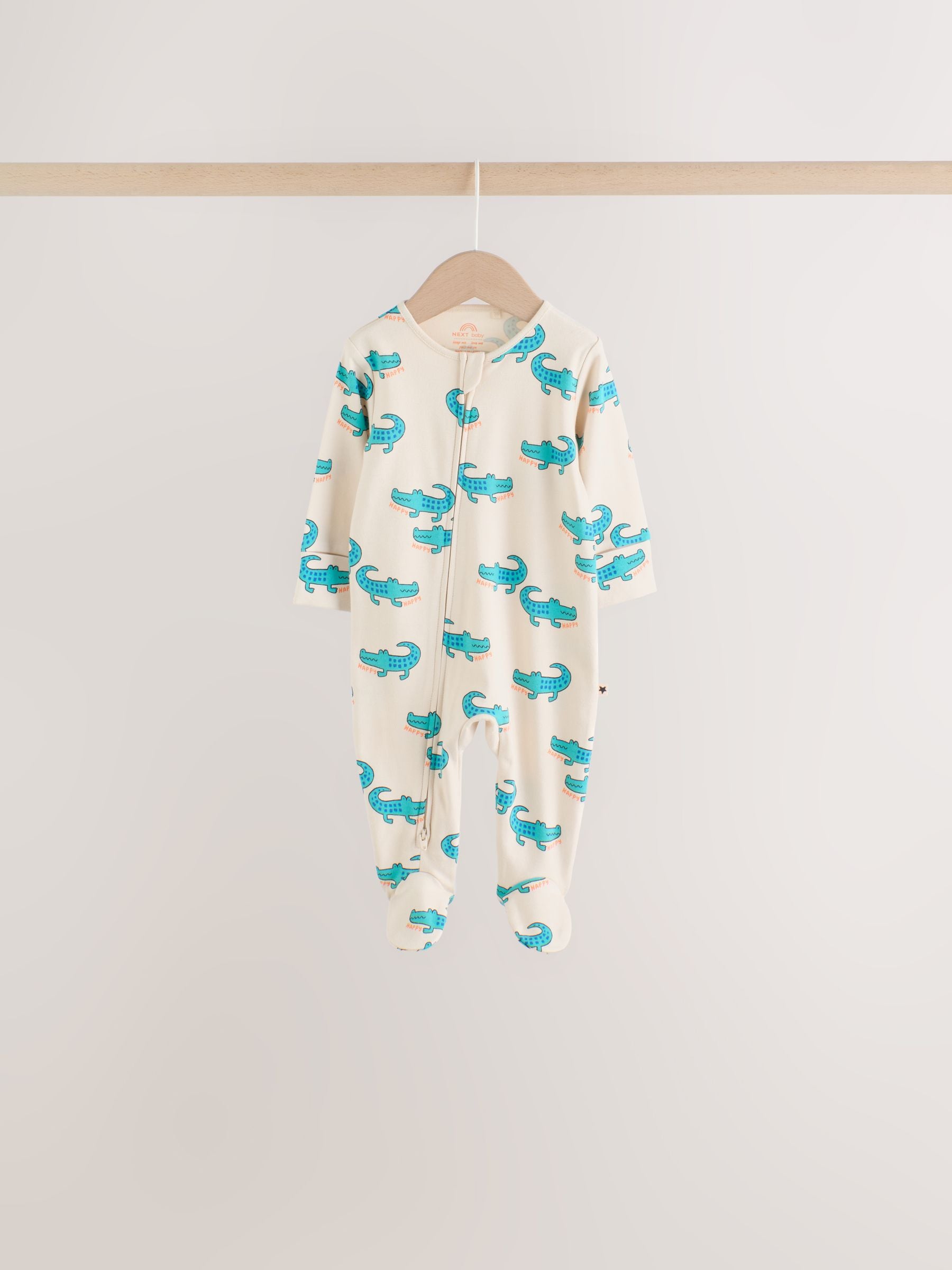 Blue Animal Two Way Zip Baby Sleepsuits 5 Pack (0-2yrs) image 5