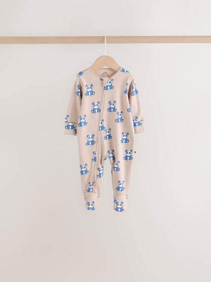 Blue Animal Two Way Zip Baby Sleepsuits 5 Pack (0-2yrs) image 7