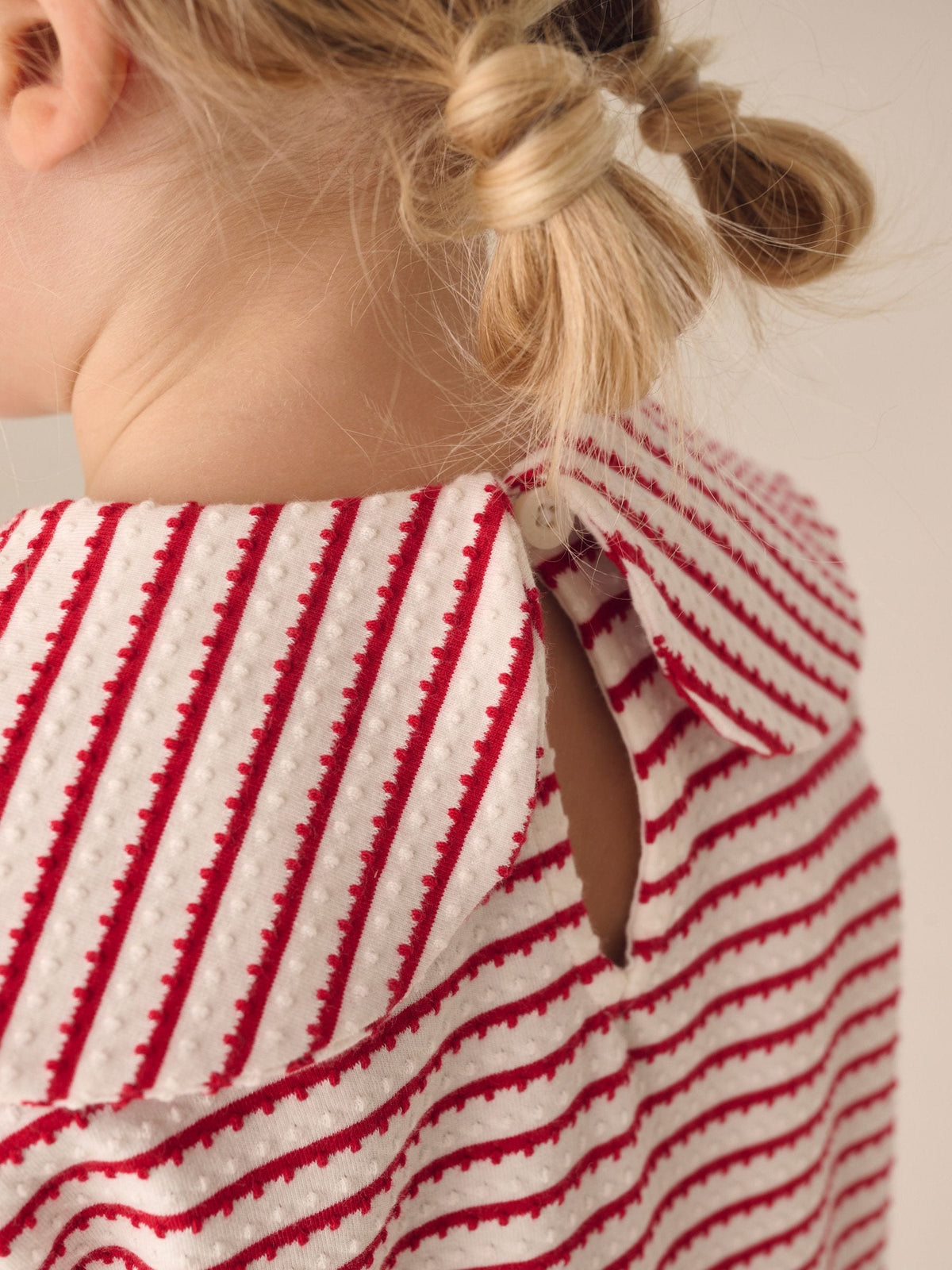 Red Stripe Long Sleeve Textured Collar Top (3mths-7yrs) - image 3