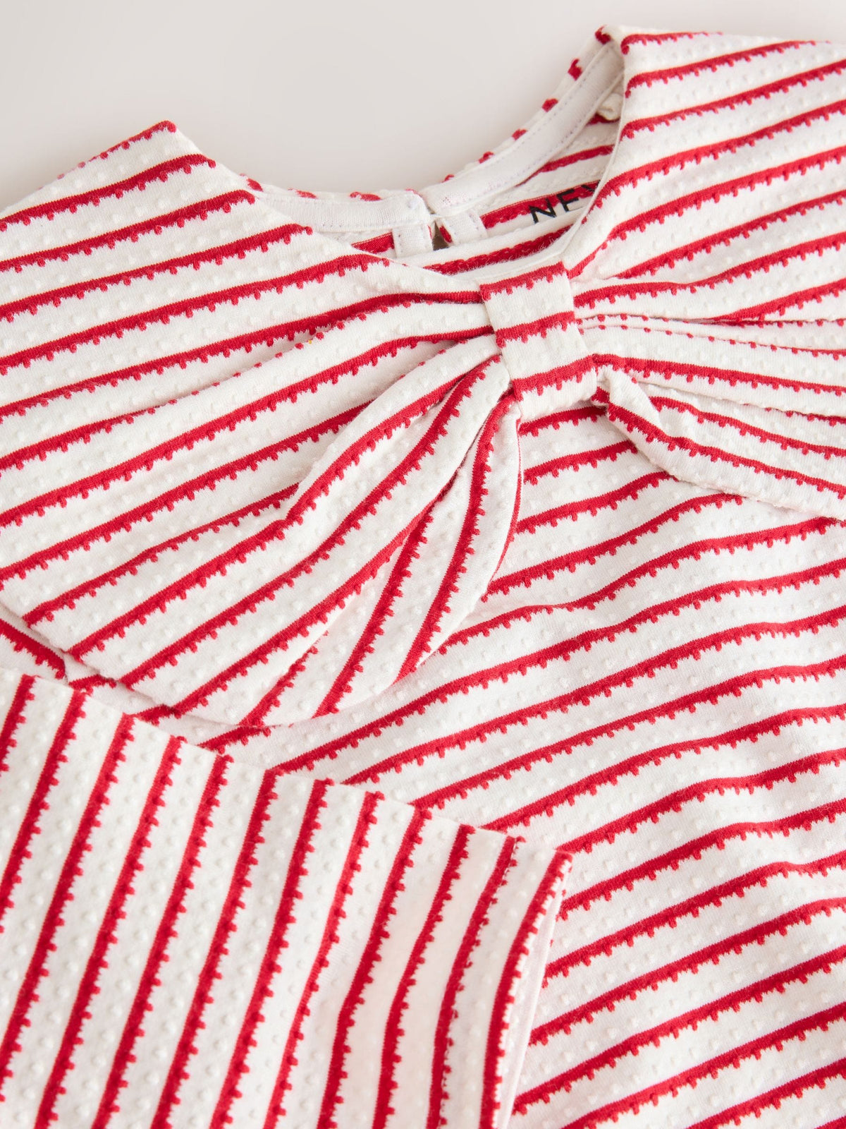 Red Stripe Long Sleeve Textured Collar Top (3mths-7yrs) - image 6