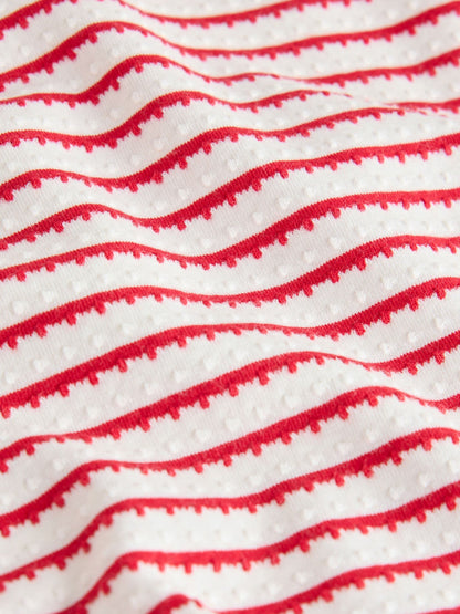 Red Stripe Long Sleeve Textured Collar Top (3mths-7yrs) - image 7