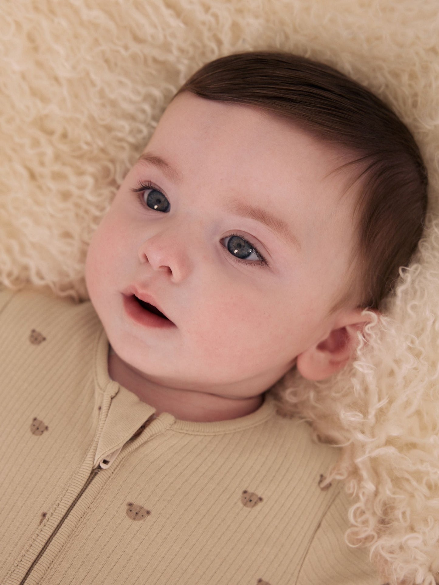Dsiney Kidz - Neutral Brown Bear Two Way Zip Baby Sleepsuits 4 Pack (0mths-2yrs) image 3