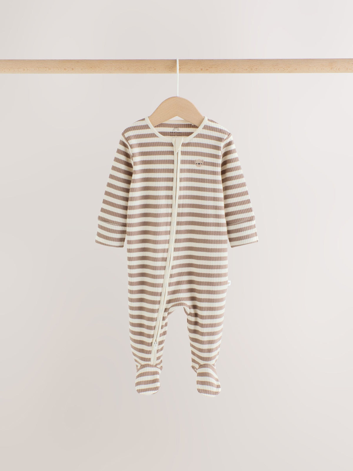 Dsiney Kidz - Neutral Brown Bear Two Way Zip Baby Sleepsuits 4 Pack (0mths-2yrs) image 7