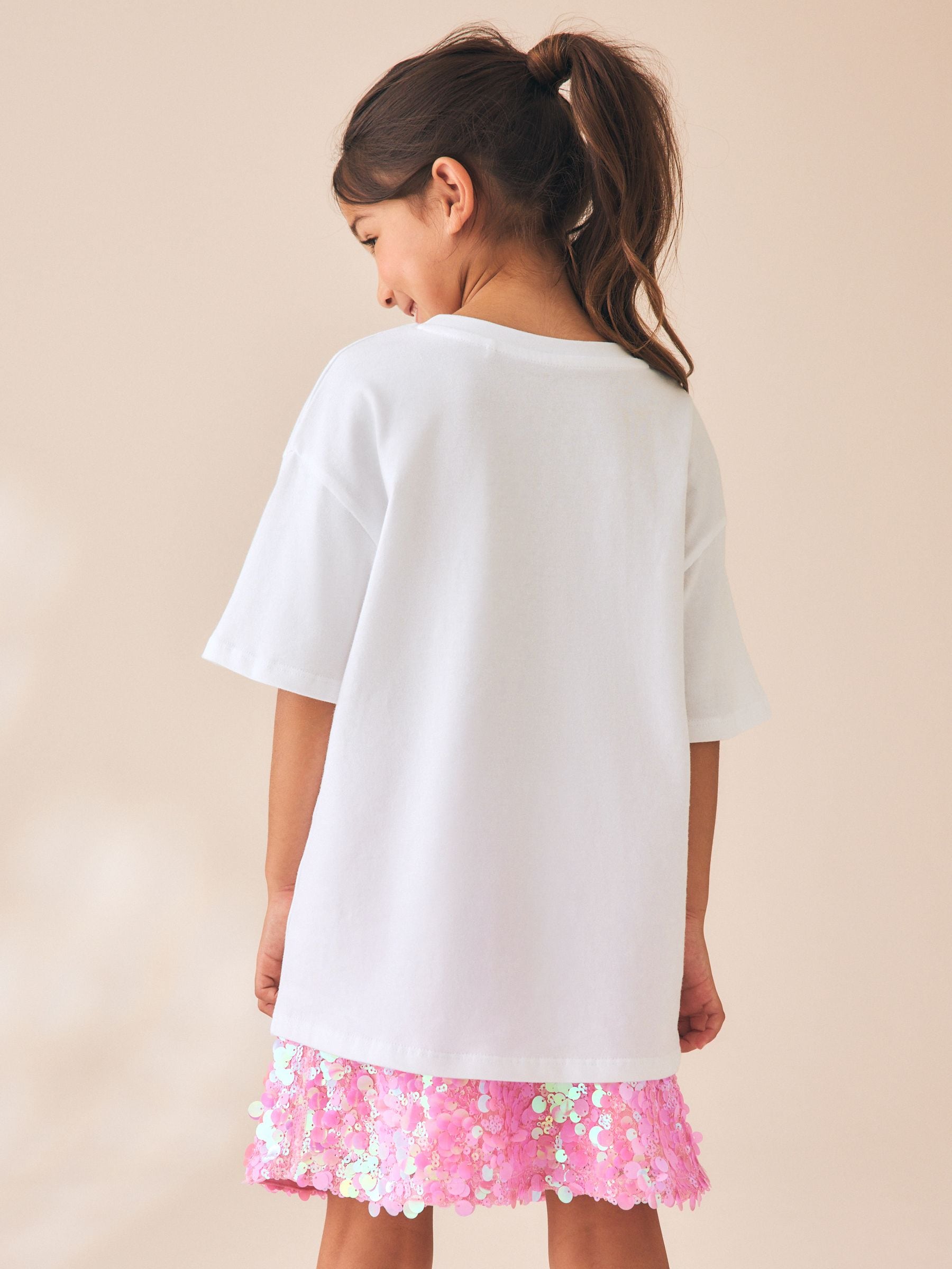 Dsiney Kidz - White Zara Larsson Oversized Graphic T-Shirt (3-16yrs) image 4