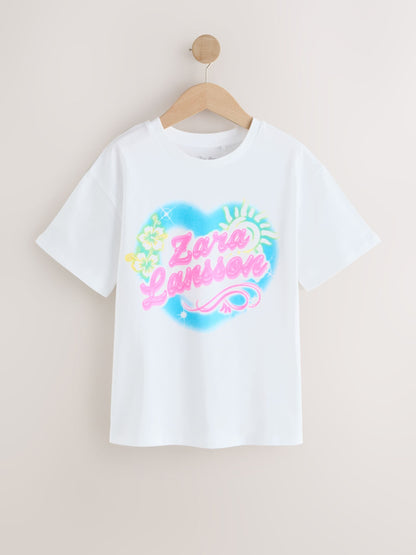 Dsiney Kidz - White Zara Larsson Oversized Graphic T-Shirt (3-16yrs) image 6