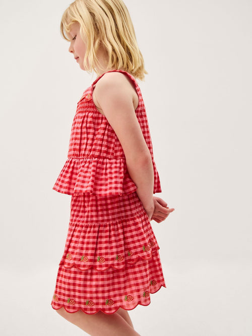 Monsoon Red Strawberry Gingham Top & Skirt Set image 1