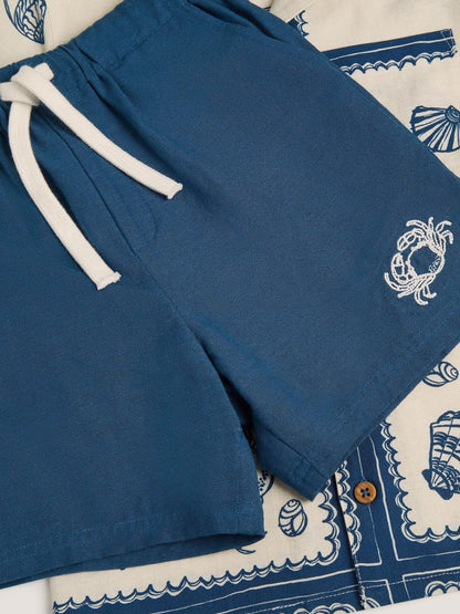 Monsoon Blue Shell Print Shirt & Shorts Set image 4