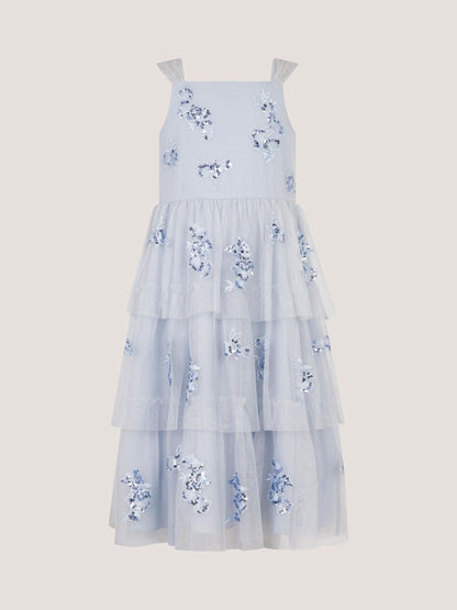 Monsoon Blue Ingrid Floral Sequin Tiered Party Dress image 2