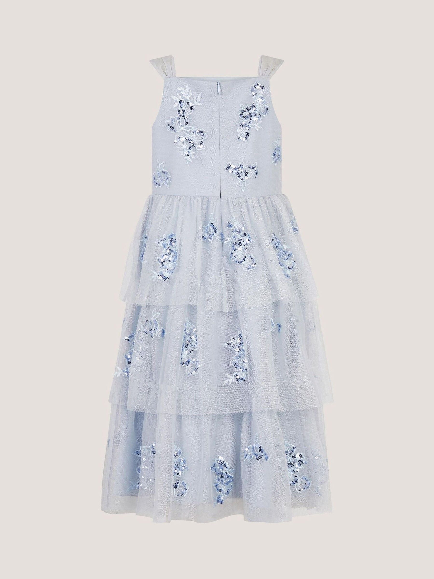 Monsoon Blue Ingrid Floral Sequin Tiered Party Dress image 3