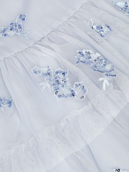Monsoon Blue Ingrid Floral Sequin Tiered Party Dress image 4