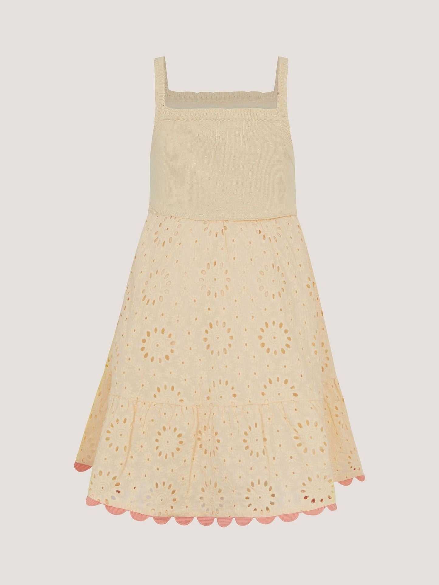 Monsoon Yellow Crochet Broderie Dress image 3