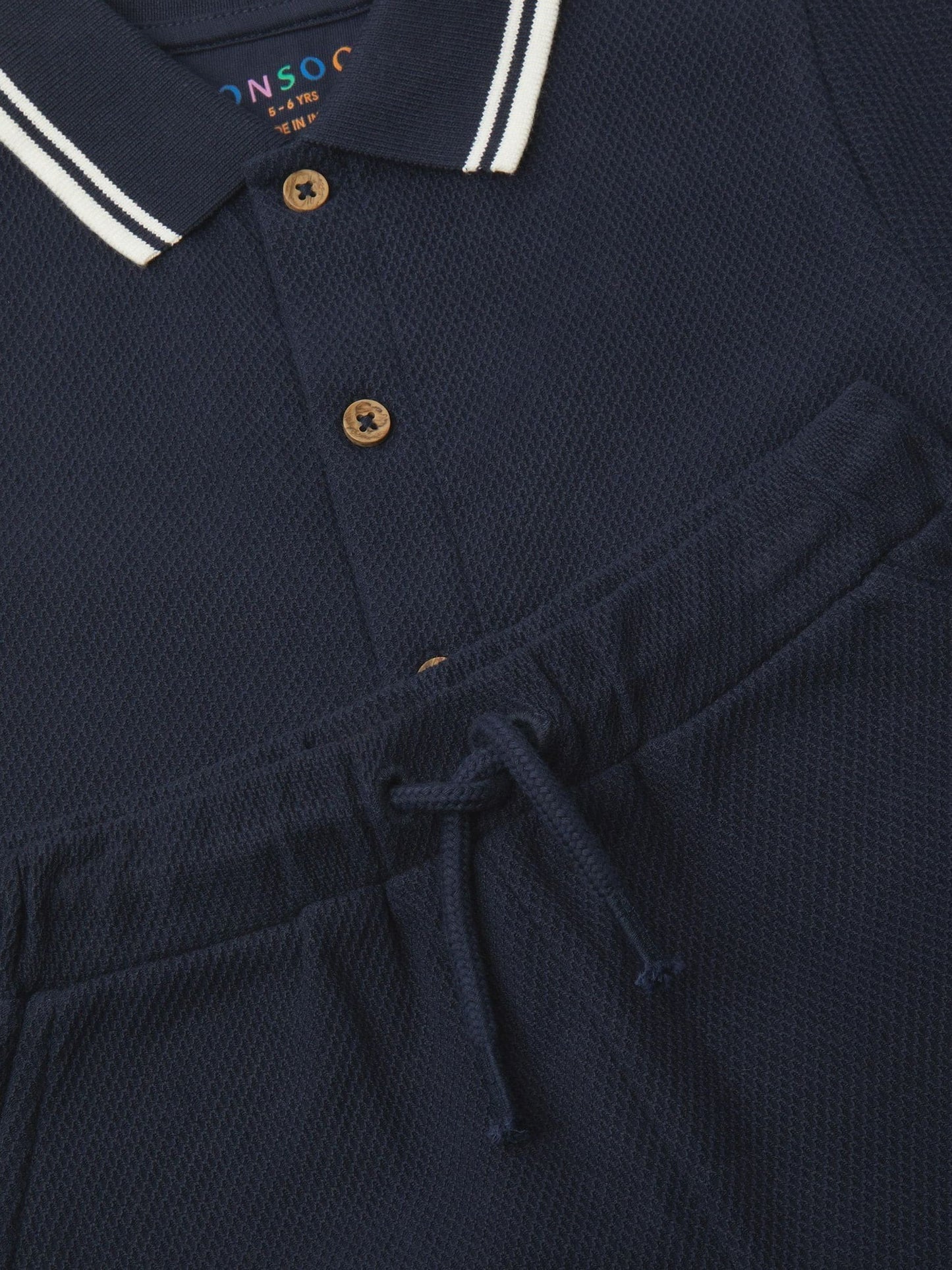 Monsoon Navy Jersey Polo Shirt & Shorts Set image 5