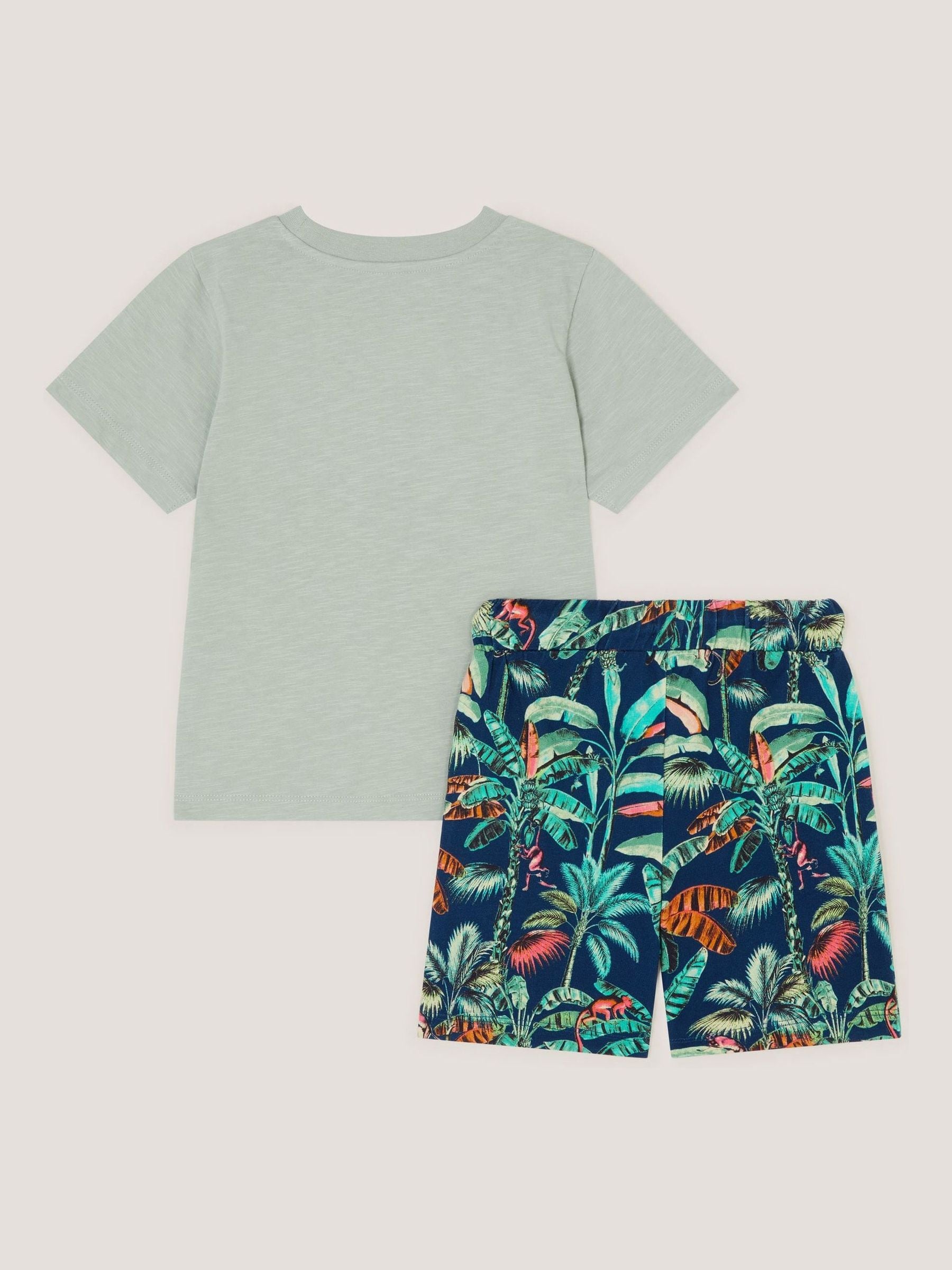 Monsoon Green Dinosaur Print T-Shirt & Shorts Set image 3