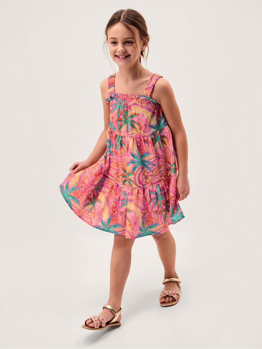 Monsoon Orange Tropical Swirl Print Beach Dress image 1