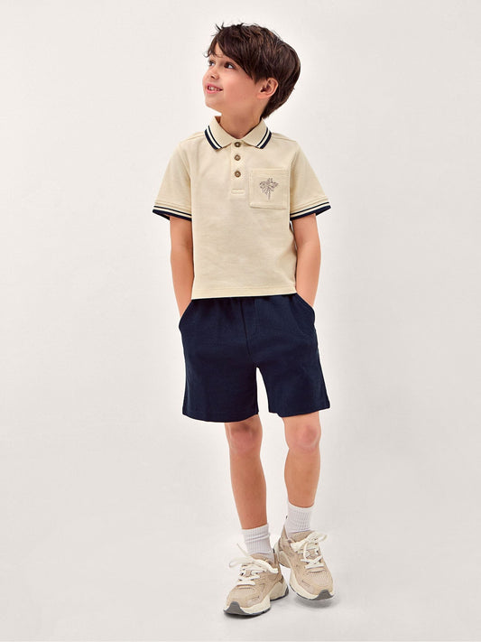 Monsoon Natural Palm Jersey Polo Shirt & Shorts Set image 1