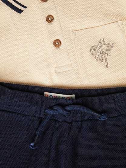Monsoon Natural Palm Jersey Polo Shirt & Shorts Set image 4