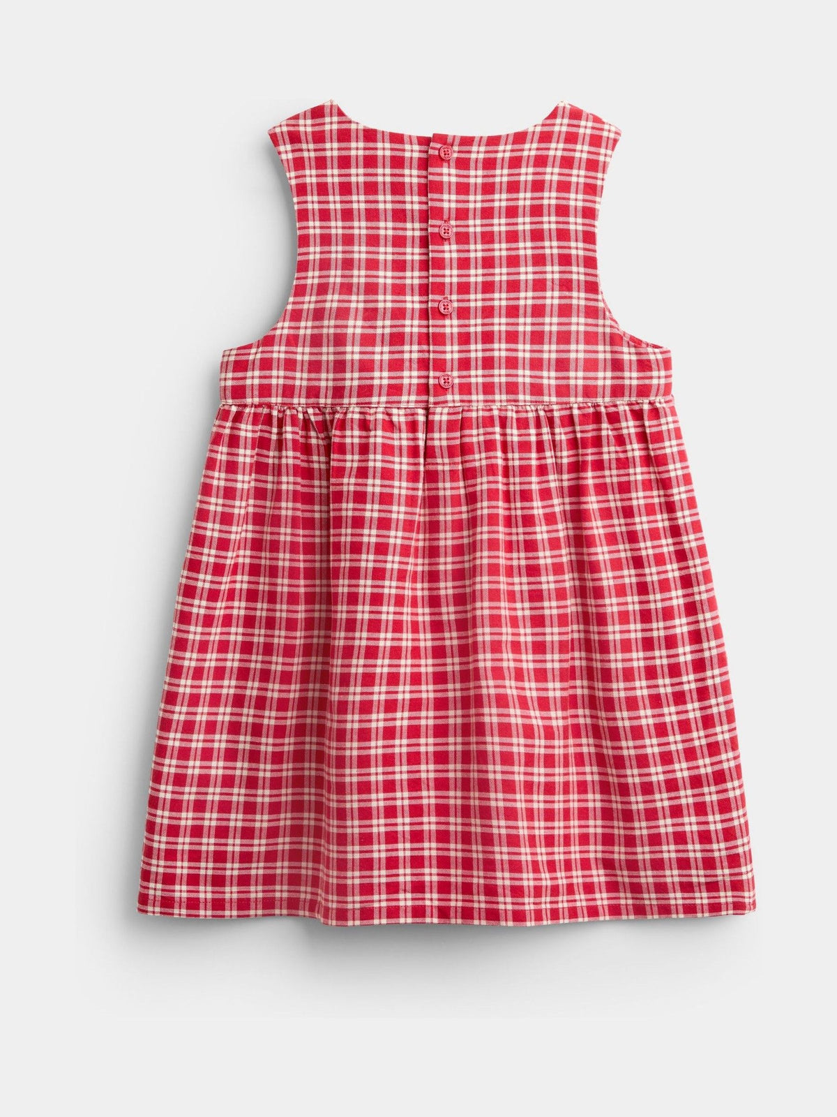 JoJo Maman Bébé Bright Red Check Embroidered Pinafore Dress & Blouse Set - image 5