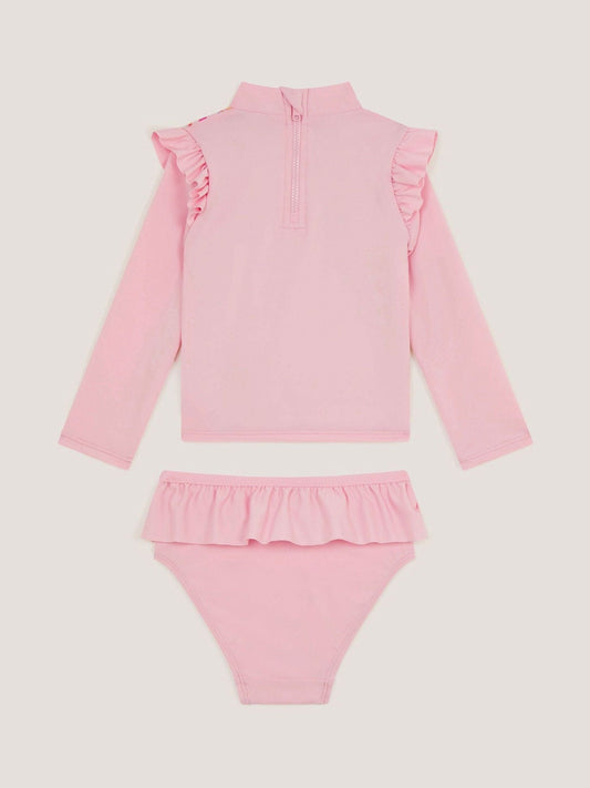 Dsiney Kidz - Monsoon Pink Baby Giraffe Print Rash Vest Swim Set image 2