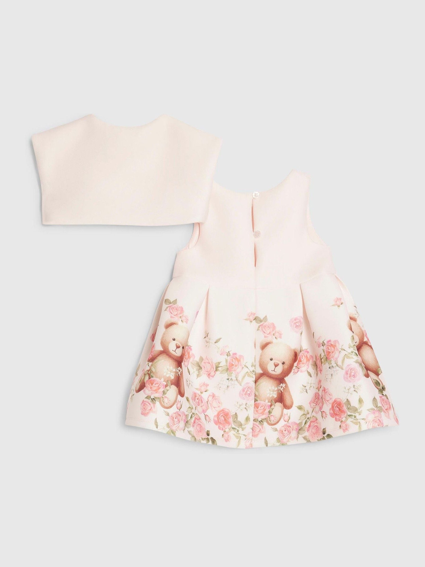 Dsiney Kidz - River Island Pink Bear Bow Floral Scuba Dress image 2
