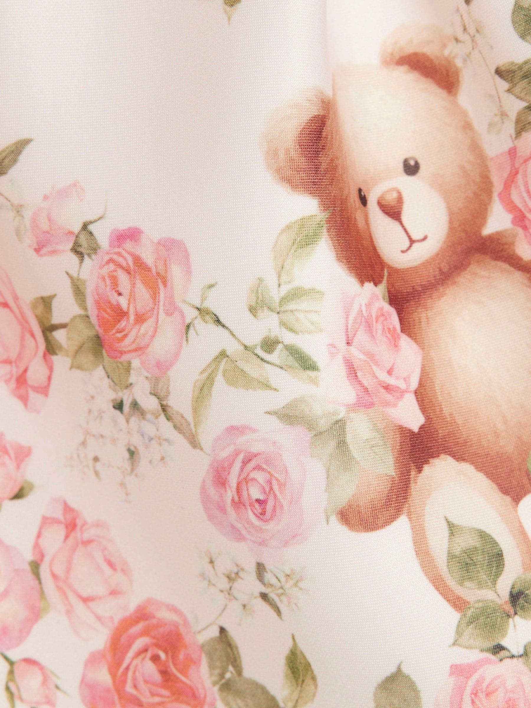 Dsiney Kidz - River Island Pink Bear Bow Floral Scuba Dress image 4