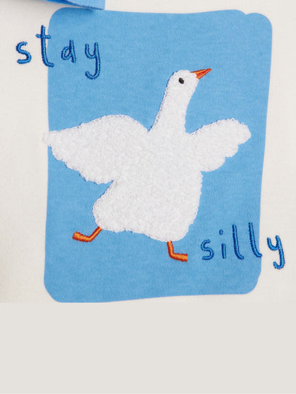 River Island Blue Abbie Rosie Goose T-Shirt & Shorts Set image 3