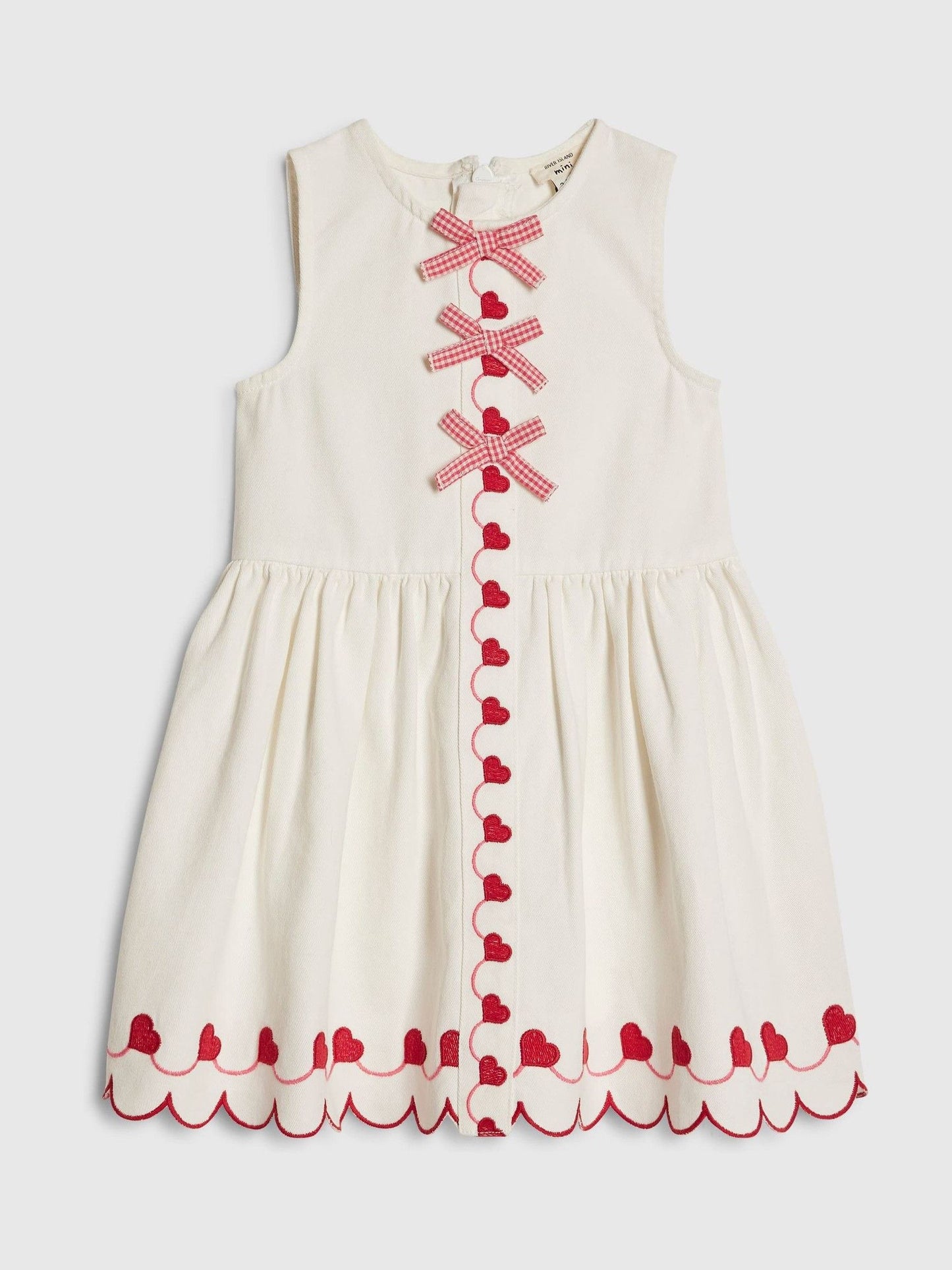 River Island White Heart Embroidered Dress image 1