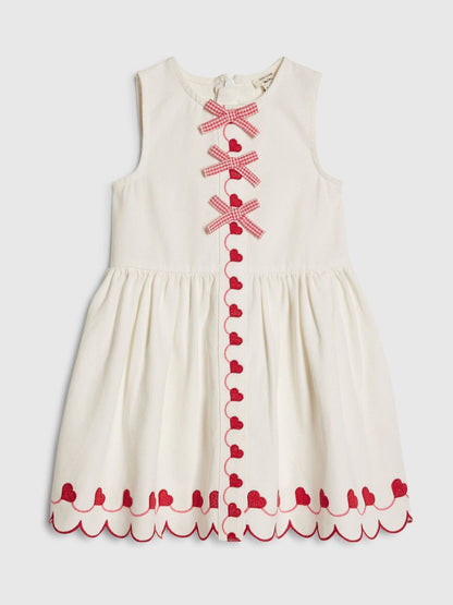 River Island White Heart Embroidered Dress image 1