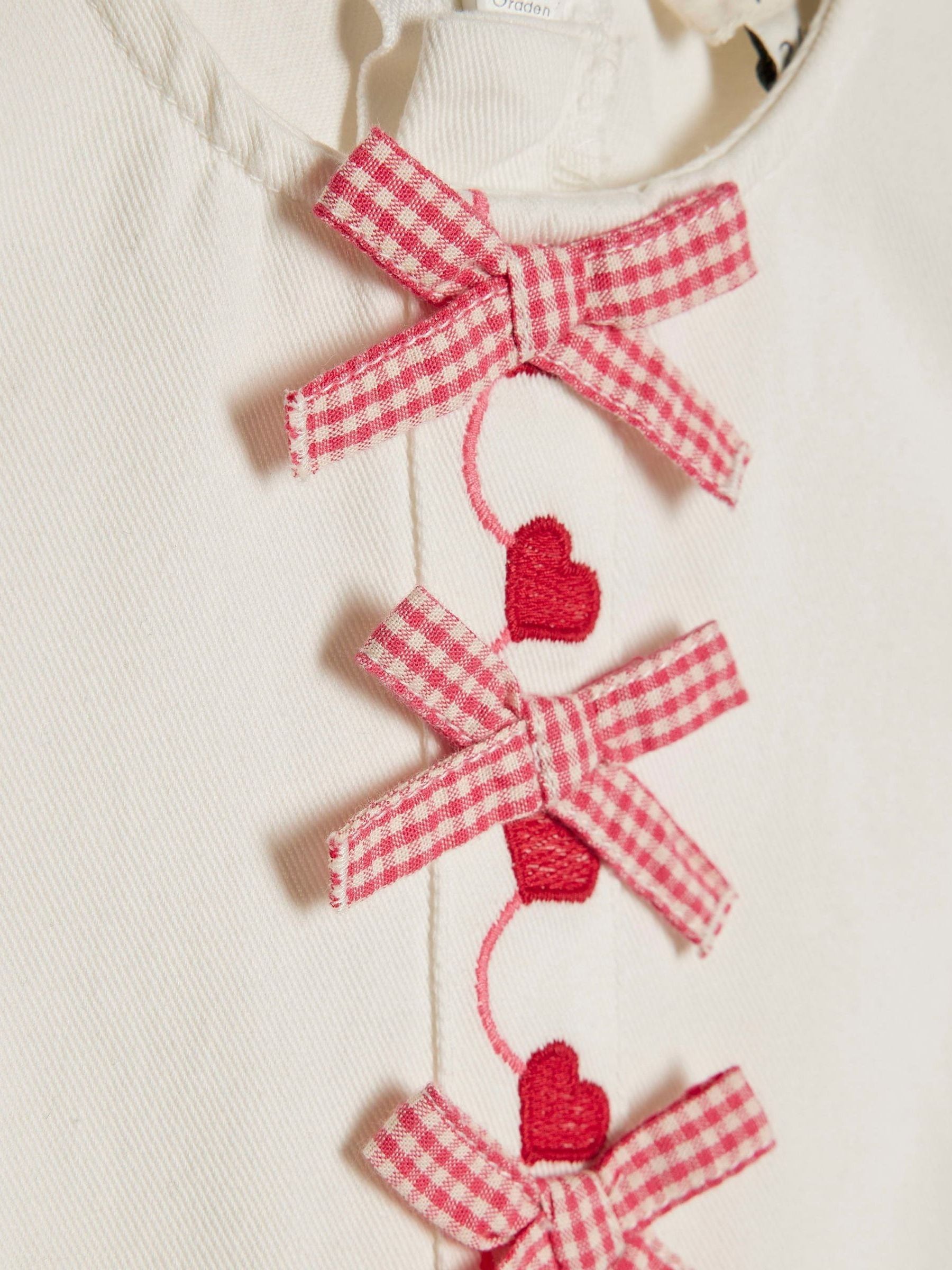 River Island White Heart Embroidered Dress image 3