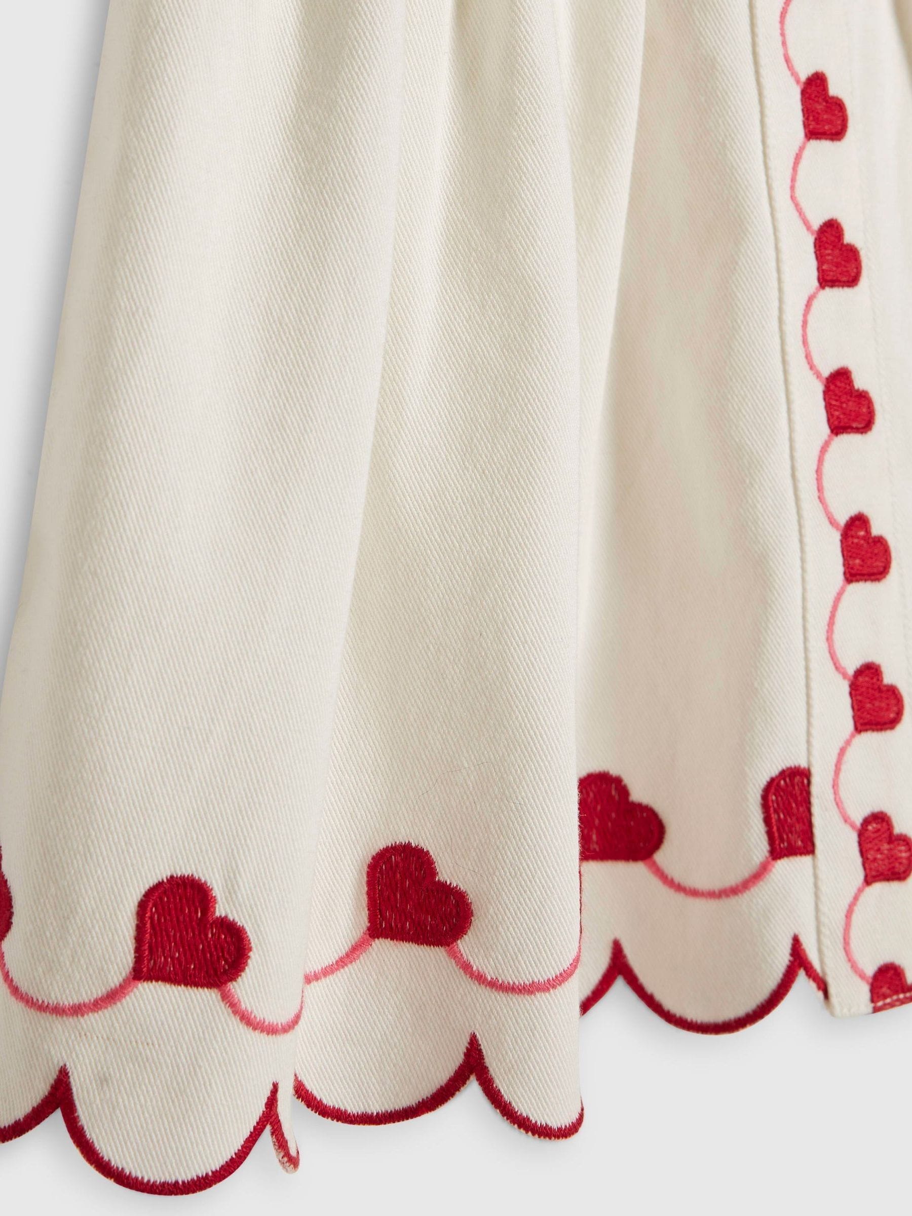 River Island White Heart Embroidered Dress image 4