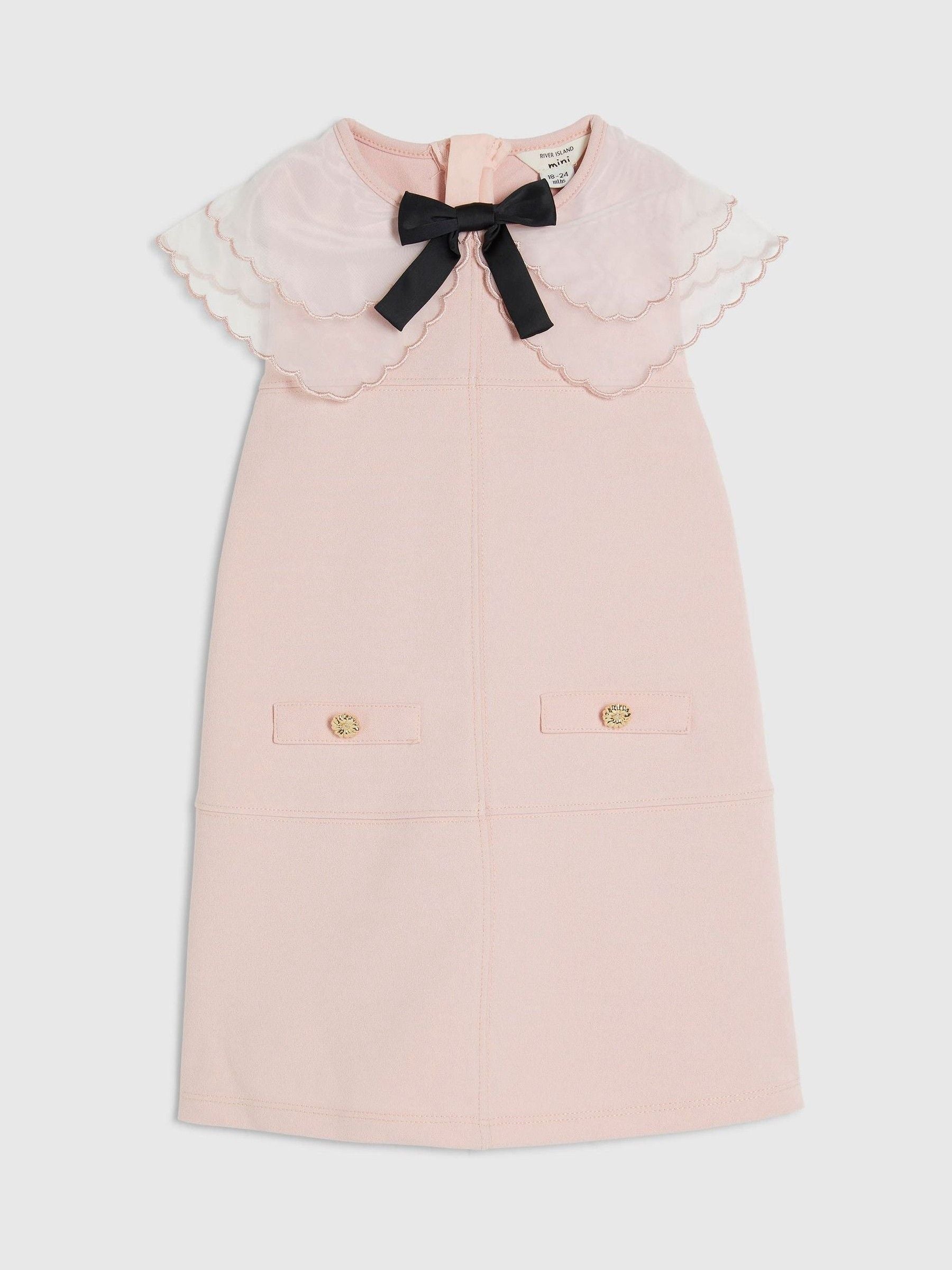 Dsiney Kidz - River Island Pink Organza Collar Scuba Dress image 1