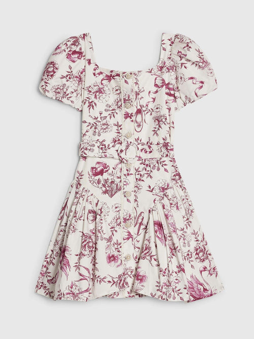 River Island White Floral Toile Prom Dress image 1