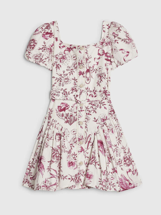 River Island White Floral Toile Prom Dress image 1