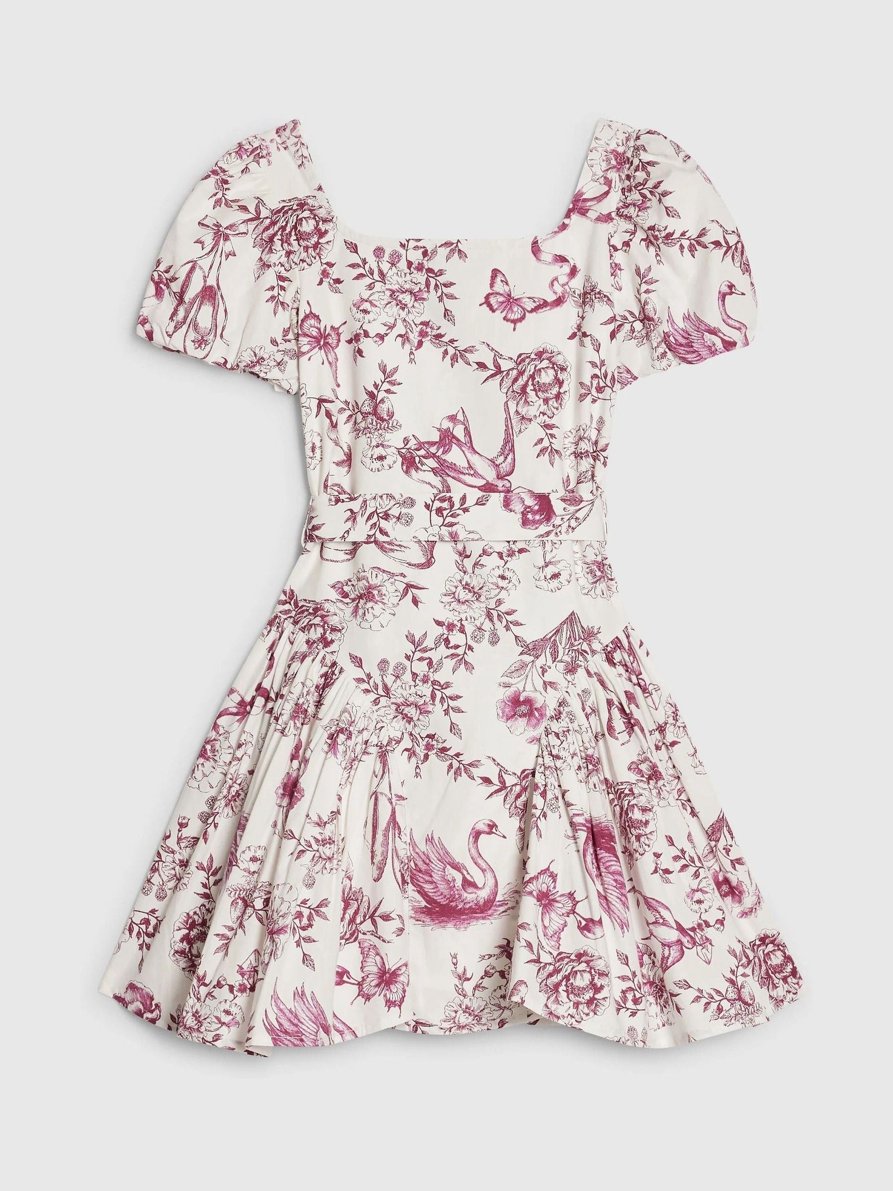 River Island White Floral Toile Prom Dress image 2