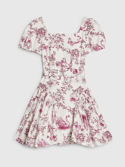 River Island White Floral Toile Prom Dress image 2