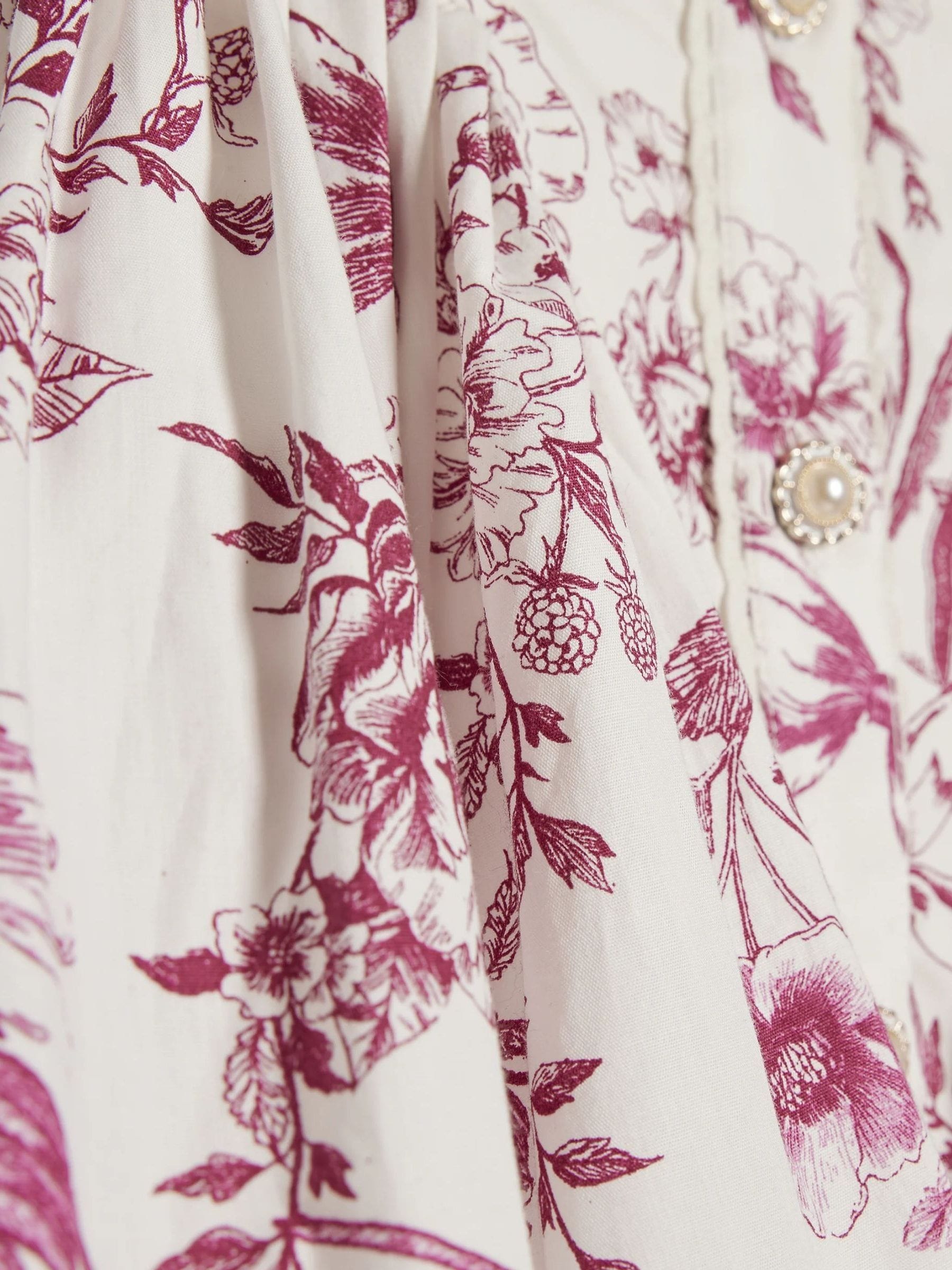 River Island White Floral Toile Prom Dress image 4