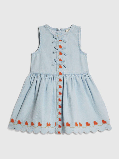 Dsiney Kidz - River Island Blue Heart Embroidered Dress image 1