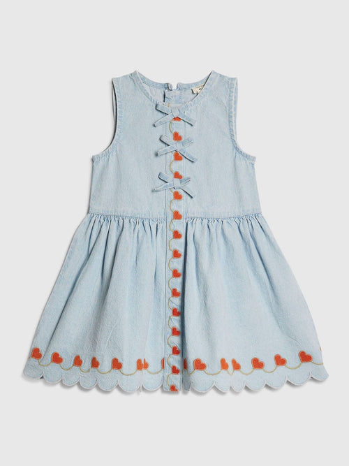 Dsiney Kidz - River Island Blue Heart Embroidered Dress image 1