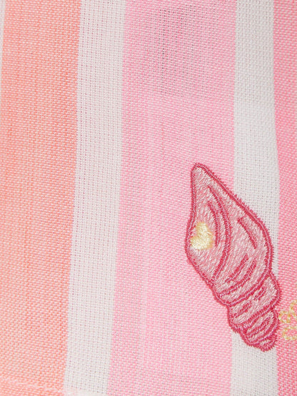 River Island White Stripe Frill Top & Shorts Set image 4