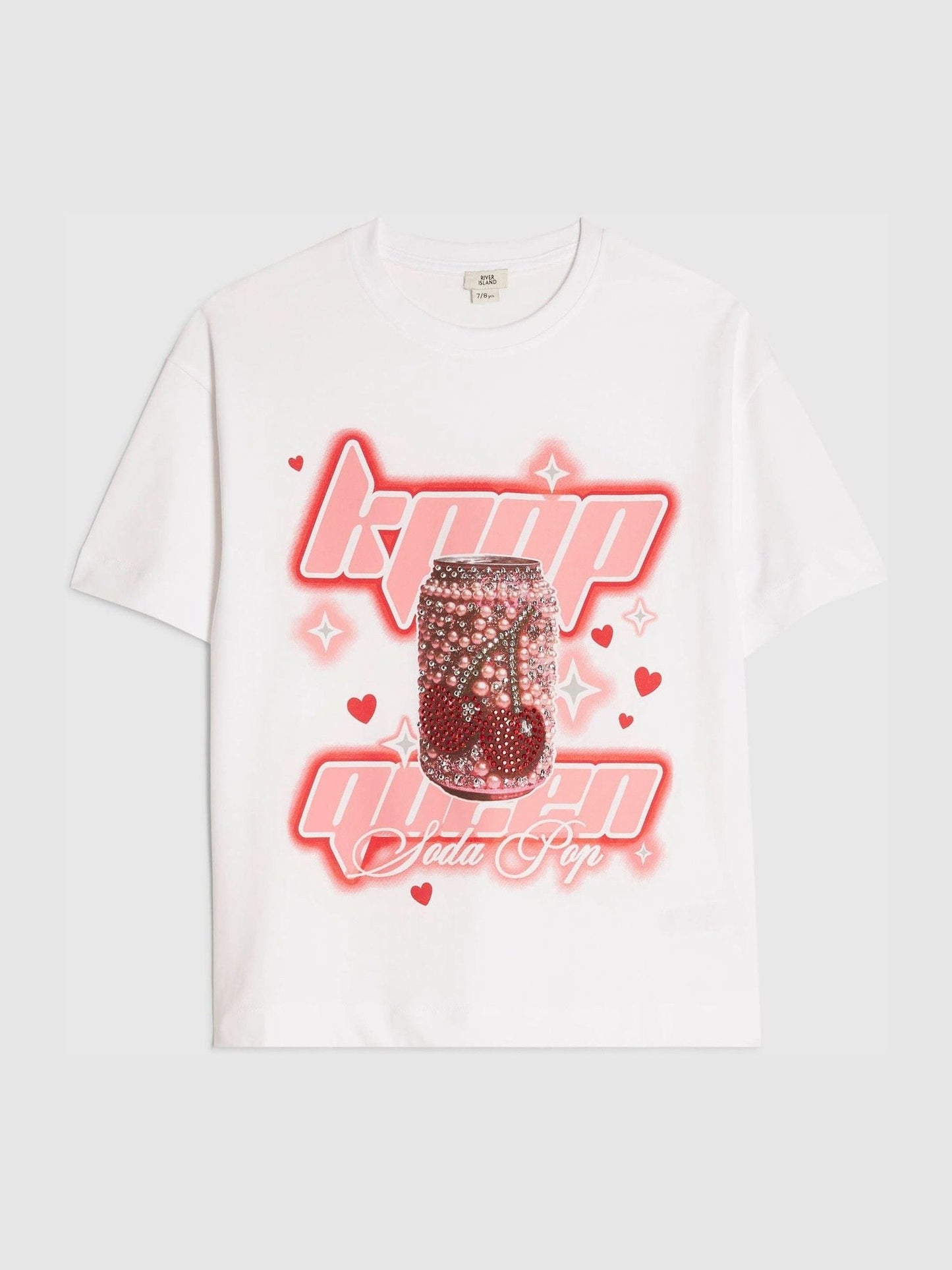 Dsiney Kidz - River Island White K Pop Queen Soda T-Shirt image 1