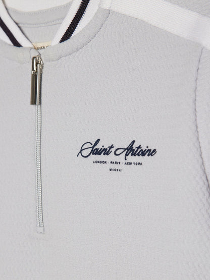 River Island Grey Slim Fit Baseball Polo & Shorts Set image 4