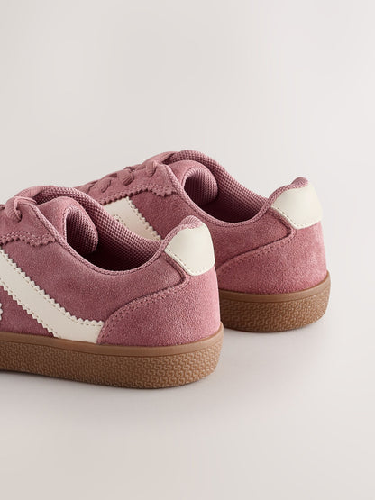 Pink Suede Standard Fit (F) Retro Trainers image 4