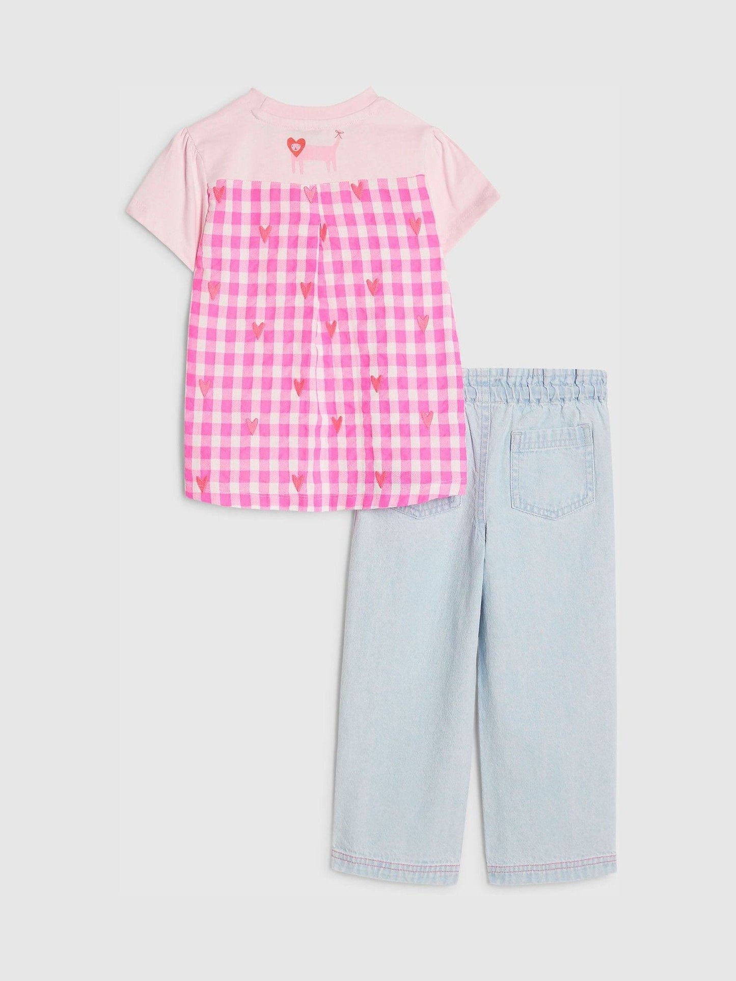 River Island Pink Abbie Rosie Cat Top & Pull On Joggers Set image 2