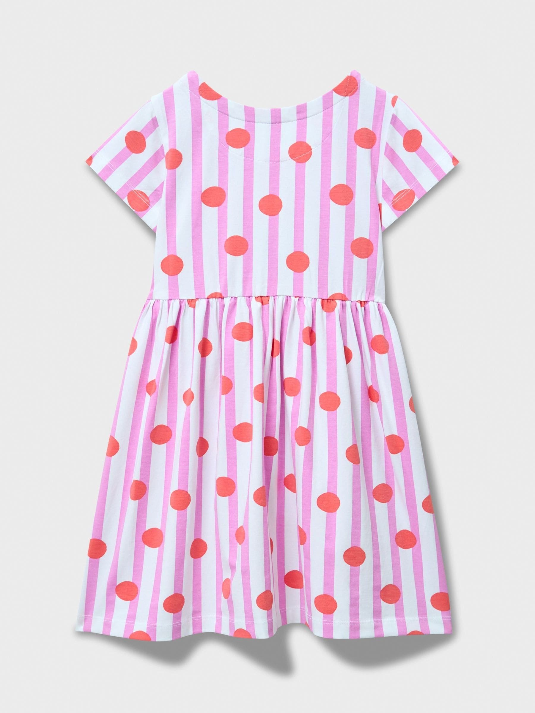 Crew Clothing Orange Everyday Short Sleeve Print Jersey Dress image 2