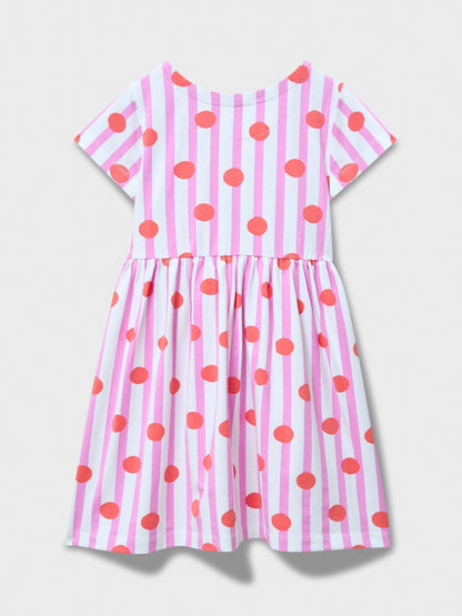 Crew Clothing Orange Everyday Short Sleeve Print Jersey Dress image 2