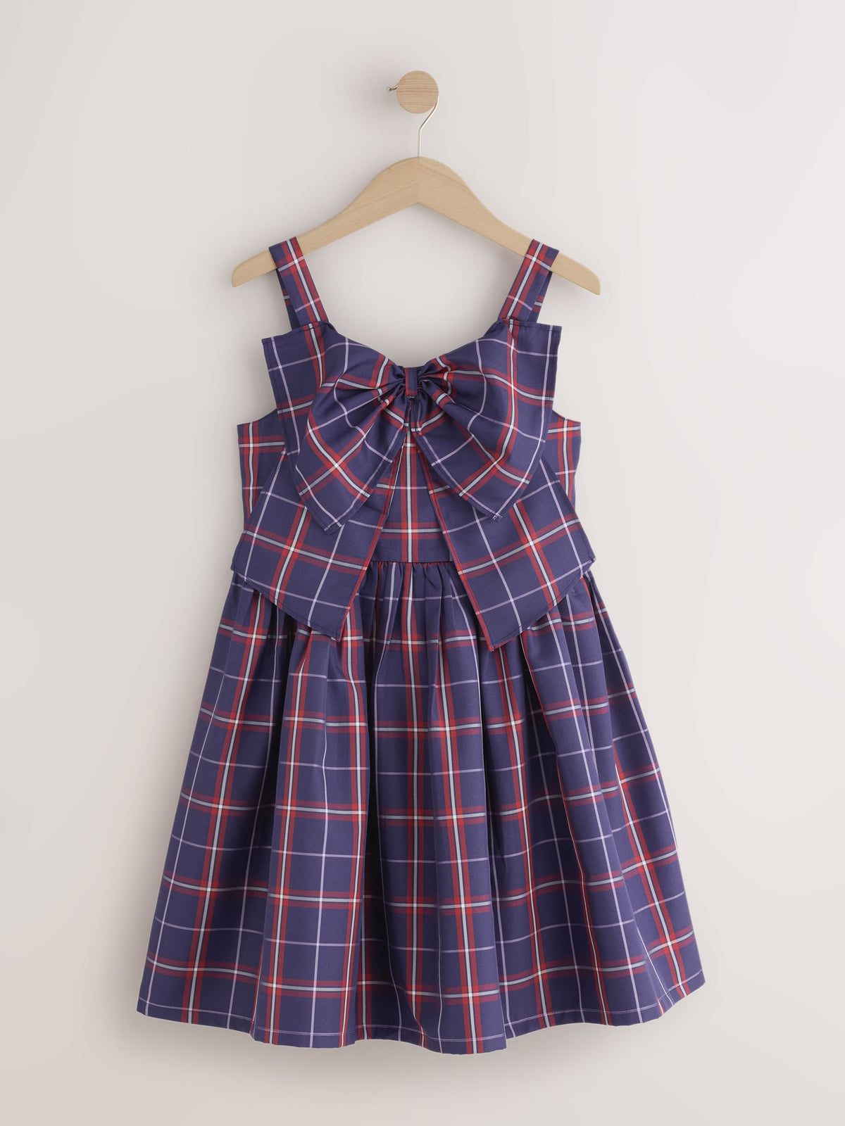 Dsiney Kidz - Blue/Red Check Bow Front Occasion Dress (6-16yrs) image 1